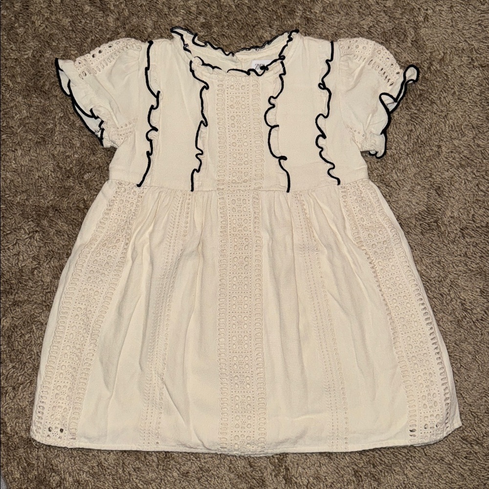 Zara Baby Girls' Crochet Ruffle Dress